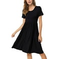 thumbnail image 2 of Eternal Blue Love  Women's Summer Casual Short Sleeve Dressy Dresses Empire Waist Knee Length Dress with Pockets, 2 of 7