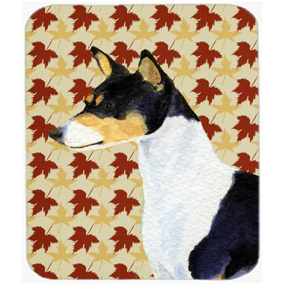 Basenji Fall Leaves Portrait Mouse Pad, Hot Pad Or Trivet