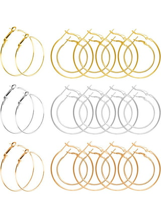 40pcs 60mm Earrings Beading Hoop for Jewelry Making,Beading Hoop Earrings  Hypoallergenic Round Earrings Open Bezel Linking Ring for Jewelry Finding