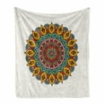 thumbnail image 1 of Ethnic Soft Flannel Fleece Throw Blanket, Mandala with Vintage Elements on Victorian Backdrop Motifs Print, Cozy Plush for Indoor and Outdoor Use, 60" x 80", Multicolor, by Ambesonne, 1 of 6