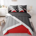 thumbnail image 1 of YST, Patchwork Geometric, Comforter Set, Rustic Farmhouse, 7-Piece, Geometry Triangle, Queen, 1 of 5