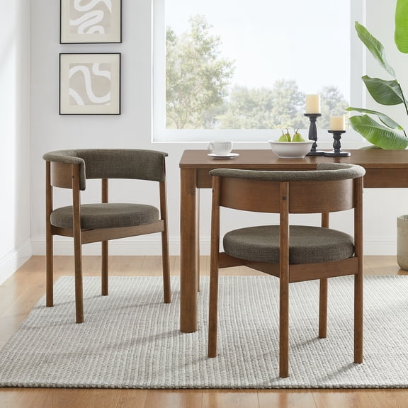 Clea Set Of 2 Curved Upholstered Dining Chairs