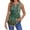 Dark Green, variant on Women's Pleated V-Neck Floral Print Tank Top, Breezy Tunic Shirt for Beach Vacations or Summer Markets,Black L