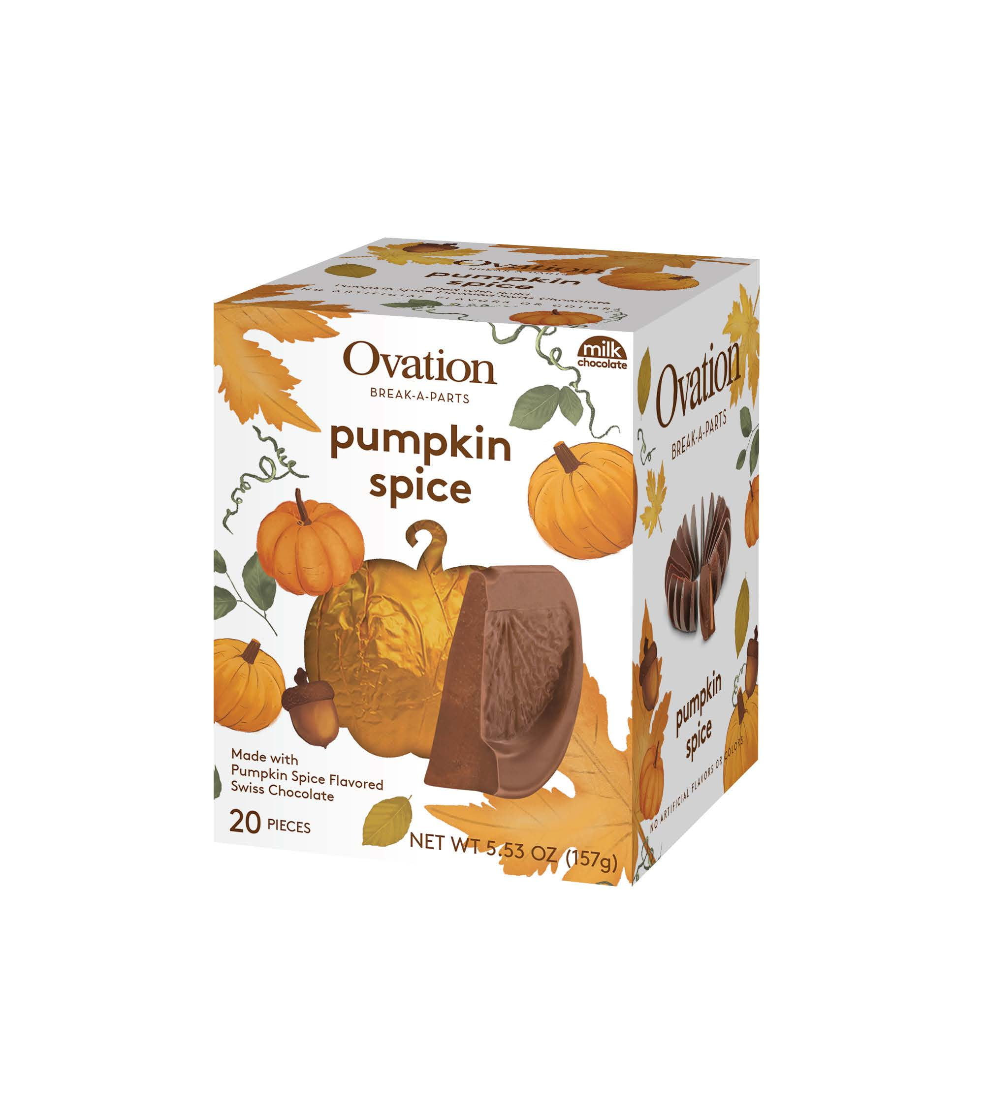 Ovation Pumpkin Spice Flavored Milk Chocolate Break-a-Part, 5.53oz