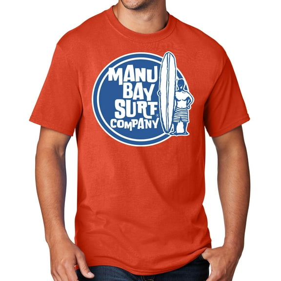 Men's Manu Bay SURFER DUDE T-shirt, XL Orange - TALL