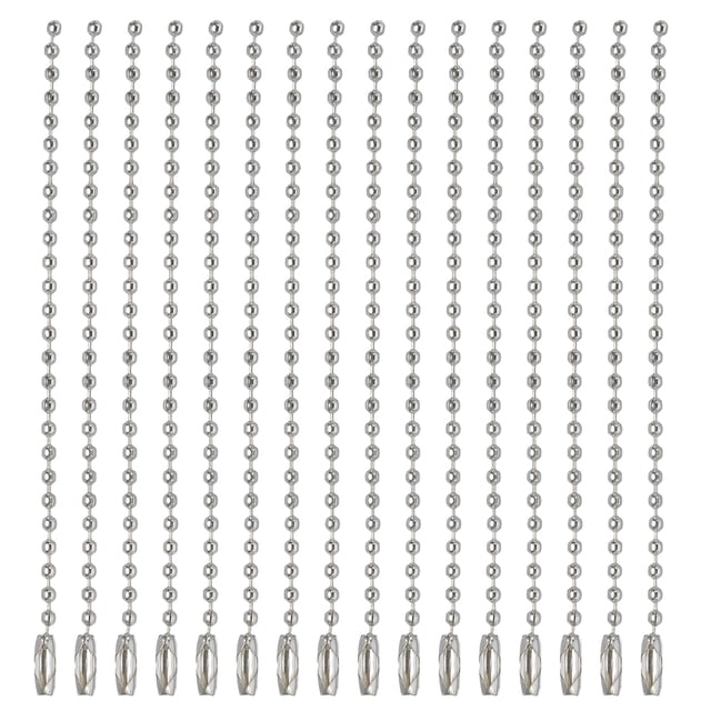 Cadena de cuentas de bola Uxcell, cadenas de collar de cuentas de 4 pulgadas, 2.4 mm/0.1 pulgadas para hacer joyas, paquete de 100 (plata)