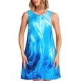 thumbnail image 1 of Fotbe Blue Shell Vestido de Verano sin Mangas para Mujer – Vestido Midi Línea A, Estilo Camiseta Floral, Vestido Playero Casual y Fluido, 1 of 7