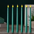 thumbnail image 2 of Darzheoy Flameless Taper Candles with Remote Control Electronic Long Pole Simulation Candle Christmas Halloween Candle Lights Home Tip Pole Wax, 2 of 6
