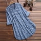 thumbnail image 2 of Gibobby Camisas Para Mujer Elegantes Blusa estampada con cuello en V Camiseta floral de manga larga Tops casuales Blusa plisada para mujer（Aqua， XXXL), 2 of 3