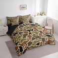 thumbnail image 3 of Castle Fairy Wildlife Dinosaurs Bedding Comforter Set,Vintage Camouflage Full Bedding Set, 3 of 8