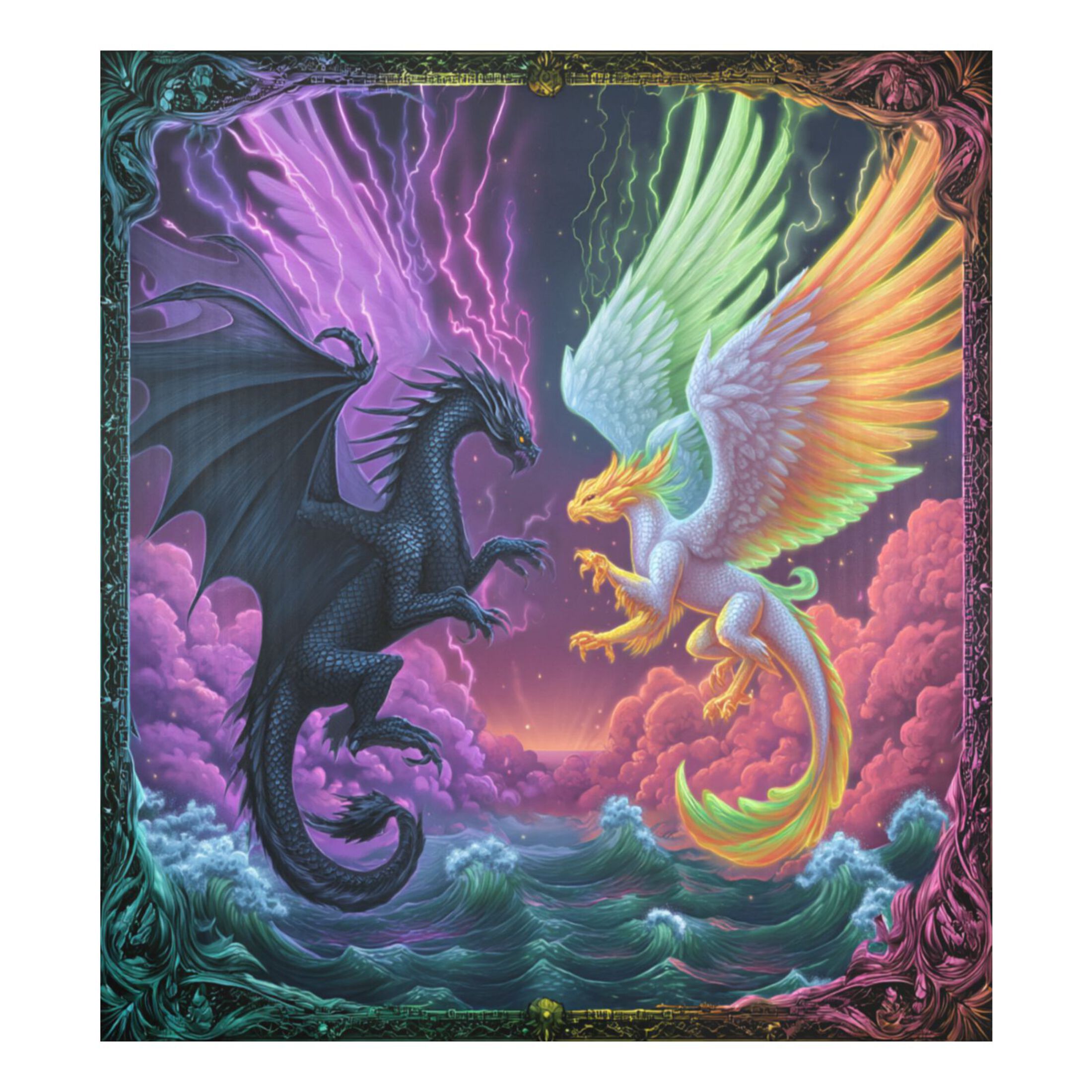 Dishwasher Magnetic Refrigerator Magnet Cover Sticker Home Decorative 23"x26" Magic Dragon Game Card