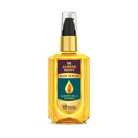 Bajaj Almond Drops Hair Serum for Women & Men with Almond Oil & Vitamin E | Provides Long lasting Frizz Control | For 3X Softer Hair | 50ml