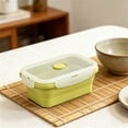 thumbnail image 6 of Clearance Under $5, 1 Pack Collapsible Silicone Food Storage Container, 850ml Reusable Lunch Box with Lid, Microwave and Freezer Safe Bowl for Meal Prep and Travel(Pine Green), 6 of 6