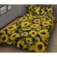 thumbnail image 2 of Juego de cama acolchado con estampado de girasoles, 2 of 5