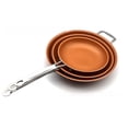 thumbnail image 1 of Aluminum Alloy Copper-Colored Non-Stick Frying Pan with Flat Bottom - 10 Inch (24cm) Multi-Size Round Cookware for Even Heat Distribution, Versatile Frying/Simmering/Boiling, Durable & Easy Clean, 1 of 5
