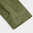 thumbnail image 5 of Odeerbi Cotton Linen Shirts for Men Turndown Collar 2024 Casual Blouse Long Sleeve Button Shirts Green, 5 of 8