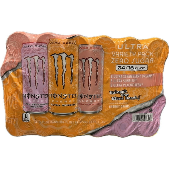 Monster Energy Zero Sugar Ultra, Variety Pack, 16 Fluid Ounce (Pack of 24)