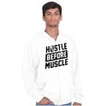 thumbnail image 5 of Hustle Before Muscle Inspiring Gym Zip Up Hoodie Men's Women's Brisco Brands X, 5 of 6