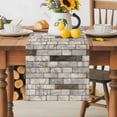 thumbnail image 2 of Burlap Table Runner 90 Inches Long, Retro Marble Texture Pattern Non-Slip Kitchen Table Runners for Dining Room Everyday Use Party Table Decorations Farm Stone Brick Decoration, 2 of 9