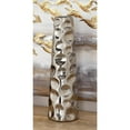 thumbnail image 3 of DecMode Silver Ceramic Cone Decorative Vase with Concaved Bubble Texture, 6" x 6" x 20", 3 of 11