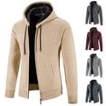 thumbnail image 2 of Suéter con capucha para hombre, abrigo grueso con forro polar, suéter suelto, suéter casual para hombre, cárdigan para hombre, 2 of 5