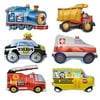 6PCS Car Balloons School Bus Fire Truck Train Ambulance Police Foil Balloons Vehicles Balloons for Birthday Party Supplies