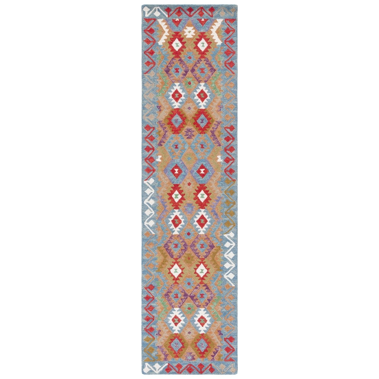 SAFAVIEH Aspen Oralee Geometric Area Rug, Light Blue/Beige, 7' x 7' Round