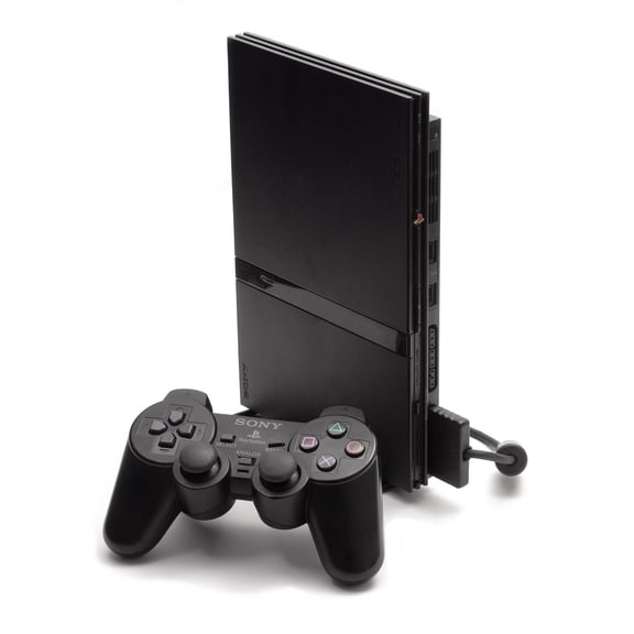 Sony PlayStation 2 Slim Console with Controller, 8MB Memory Card, Black, (Refurbished)