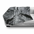 thumbnail image 3 of Forest Soft Flannel Fleece Throw Blanket, Scary Winter Tops of the Trees Dark Dramatic Silhouettes Enchanted Nature Image, Cozy Plush for Indoor and Outdoor Use, 50" x 70", Black Grey, by Ambesonne, 3 of 6