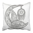 thumbnail image 1 of ARTJIA Beautiful Kittens Cat Sit on the Moon Doodle Coloring Book for Adults Black and White in Zentangle Pillowcase Pillow Cushion Cover 18x18 inch, 1 of 1