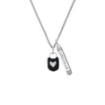 thumbnail image 2 of Delight Jewelry Silvertone Black Enamel Lock with Clear Crystals Silvertone Courage Strength Wisdom Honesty Bar Charm Necklace, 23", 2 of 4