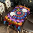 thumbnail image 2 of Colorful Tie Dye Peacock Mandala Pattern Rectangle Tablecloth 60"x102",Waterproof Polyester Rectangle Table Cloth, Wipeable Spillproof Polyester Tablecloth for Dining, Camping, Indoor and Outdoor, 2 of 6