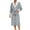 Gray, variant on XMMSWDLA Men's Casual Solid Color V-neck Pockets Binding Rope Long Sleeves Pajama Robes
