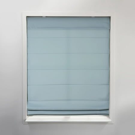 Arlo Blinds Light Filtering Fabric Roman Curtain Drape Shades, Color: Seascape, 22"W x 60"H, Cordless Lift Window Blinds