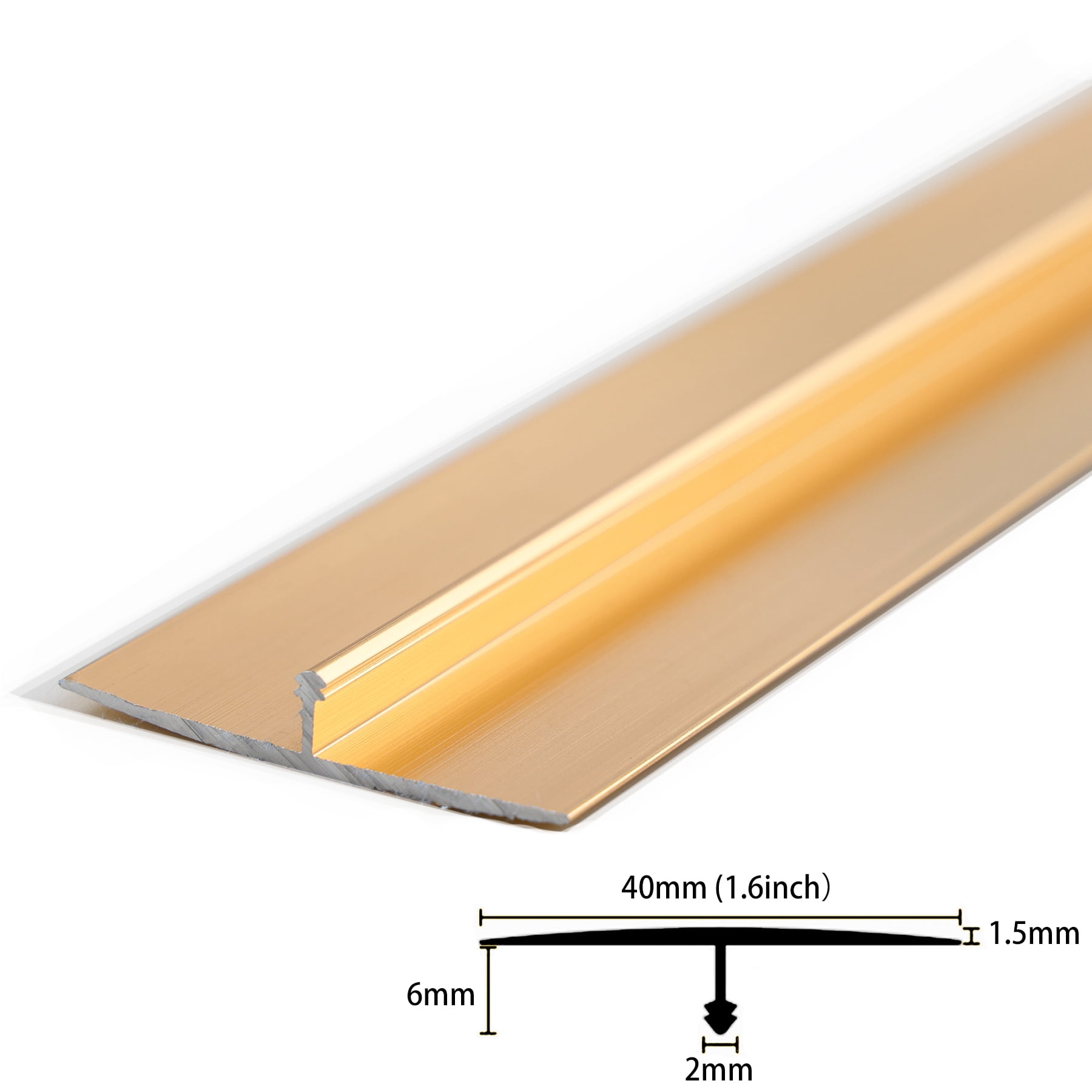 Gaahing Aluminum T Molding Floor Transition Strip, T Moulding for Laminate Flooring Planks, Vinyl Floor Transition, Rubber Transition,3Pcs
