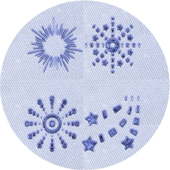 Ahgly Company Indoor Round Patterned Lavender Blue Area Rugs, 5' Round
