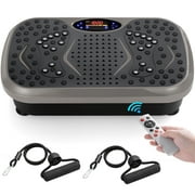 LAZY BUDDY Vibration Plate Lymphatic Drainage Platform Home Workout Equipment for Weight Loss & Toning Muscle Exercise Machine, Gray