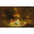 thumbnail image 2 of Adolphe Monticelli 14x11 Black Ornate Wood Framed Double Matted Museum Art Print Titled: Women Bathing, 2 of 5