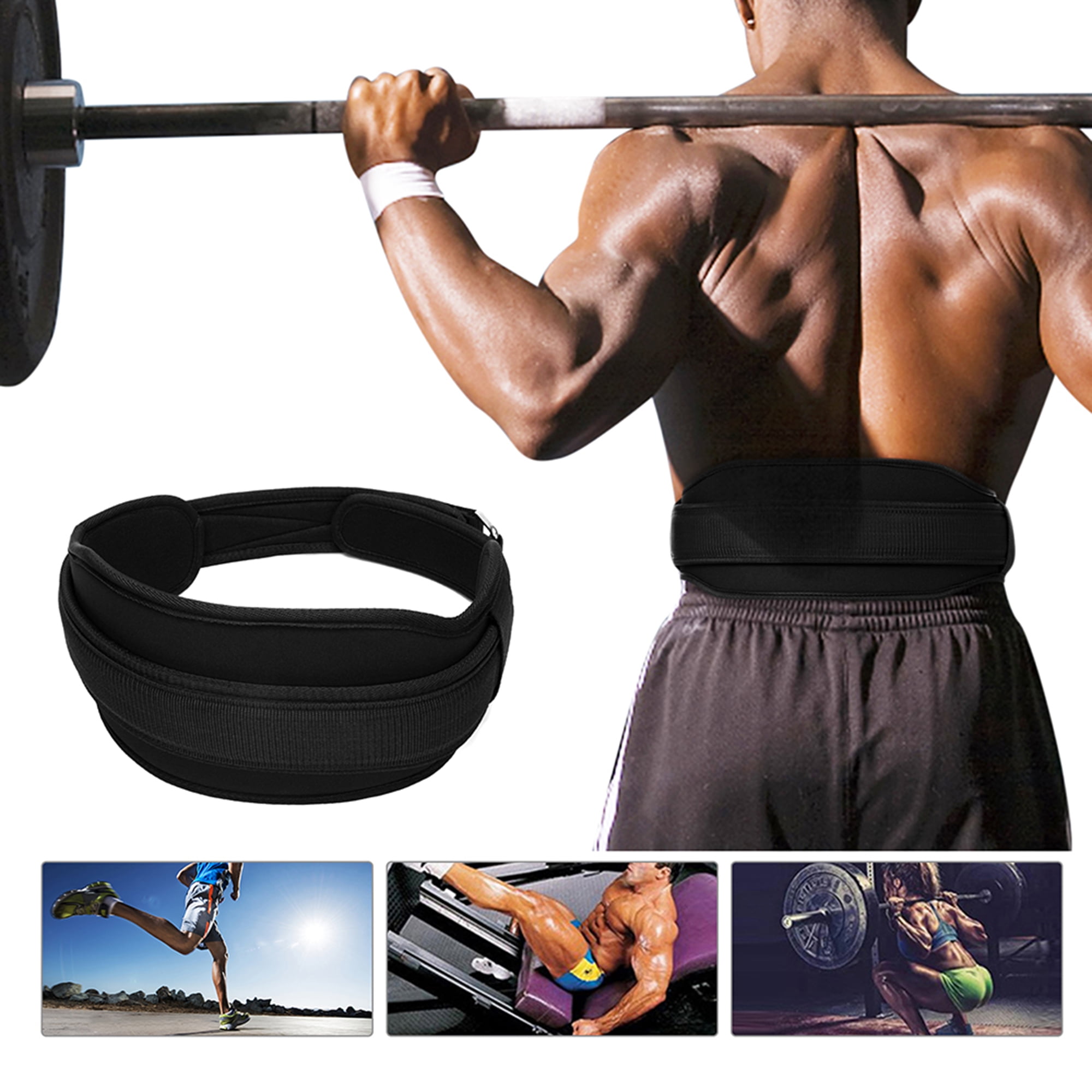 Weight Lifting Belt Training Gym Fitness Bodybuilding Back Support Metal Chain for sale online 