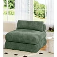thumbnail image 2 of Domusensus Corduroy Futon Sofa Bed, Foldable Boneless Couch, Free Setup Folding Sofa Bed, Futon Couch for Small Spaces, Sleeper Chair, Green, 2 of 5