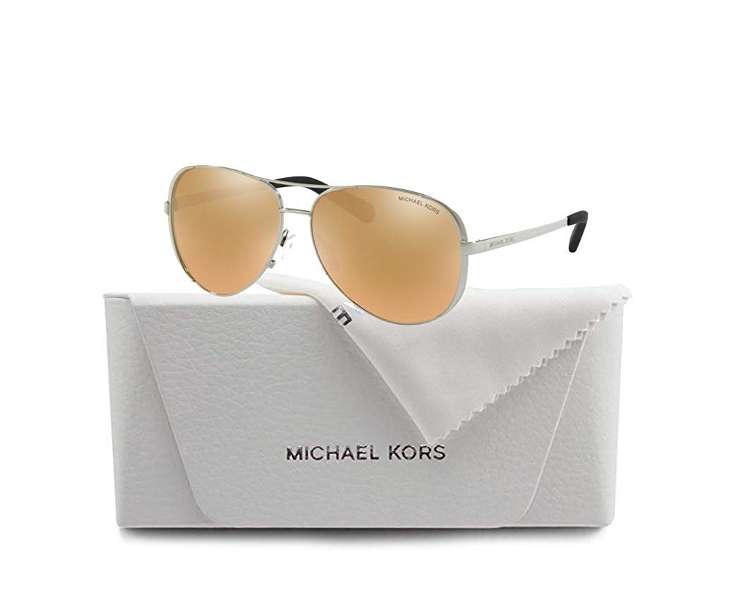 Michael Kors MK5004 CHELSEA Aviator 11535A 59M Shiny Silver/Liquid Rose Gold Sunglasses For Women +FREE Complimentary Eyewear Care Kit - image 3 of 5