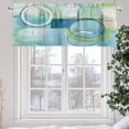 thumbnail image 5 of Abstract Art Street Art Circle Teal Retro Valances for Windows, 54 x 18in, Rod Pocket Kitchen Valance Curtain Light Filtering Window Treatments for Living Room Bedroom, 1 Panel, 5 of 7