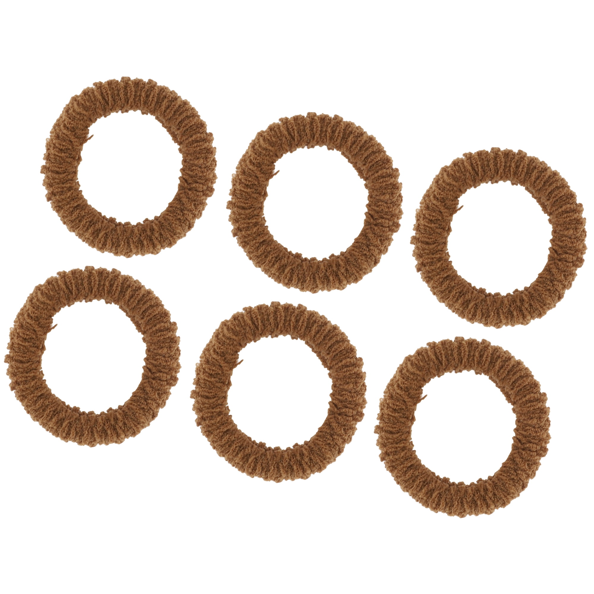Unique Bargains Women's Thickened Wide Edge Hair Ropes 6 Pcs Brown