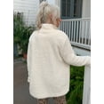 thumbnail image 4 of Eilly Bazar Teddy Coat for Women Double Breasted Faux Sherpa Female Coat Beige XS, 4 of 4