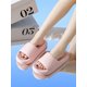 thumbnail image 2 of Green Simple Style Thick Sole Anti-slip Bathroom Household Women's Slippers, 2 of 4