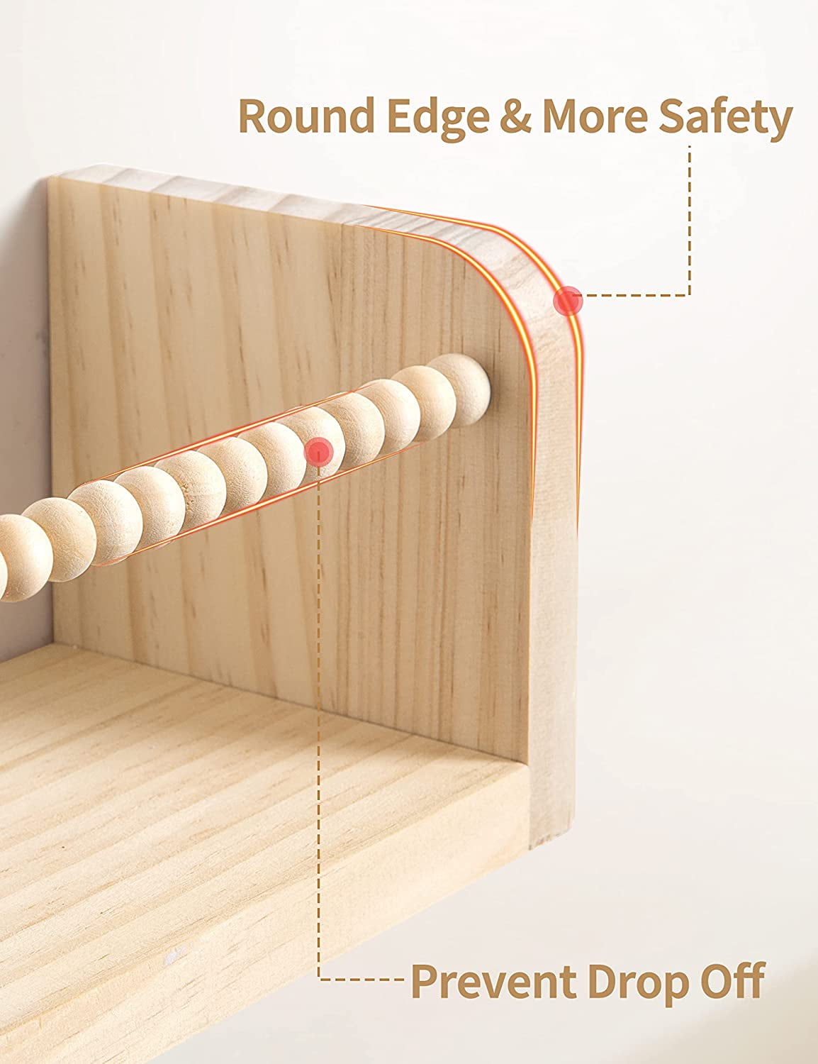 SUMGAR  Nursery Floating Shelves for Wall Set of 3 16in, Kids Bookshelf Toy Storage Organizer Natural Wood Shelves Wall Mounted for Kids Room, Bedroom and Kitchen