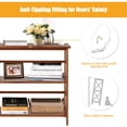 thumbnail image 6 of Giantex 3-Tier Bookcase & Bookshelf, Stable Open Storage Shelf w/Solid Wood Frames & X-Design for Home Office, Natural, 6 of 8