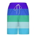thumbnail image 4 of Hvot&aat Mens Trendy Striped Printed Swim Trunks Quick Dry Lightweight Stretch Bathing Suit Elastic Waist Beach Shorts with Liner, 4 of 5