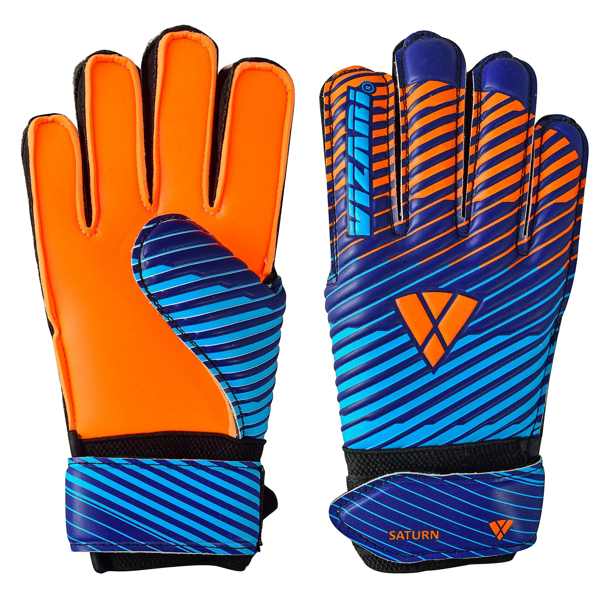 Vizari Saturn Soccer Goalie Goalkeeper Gloves for Kids Youth Boys Football Gloves with Grip Boost Padded Palm and fingersave Flat Cut Construction 9 Blue Walmart