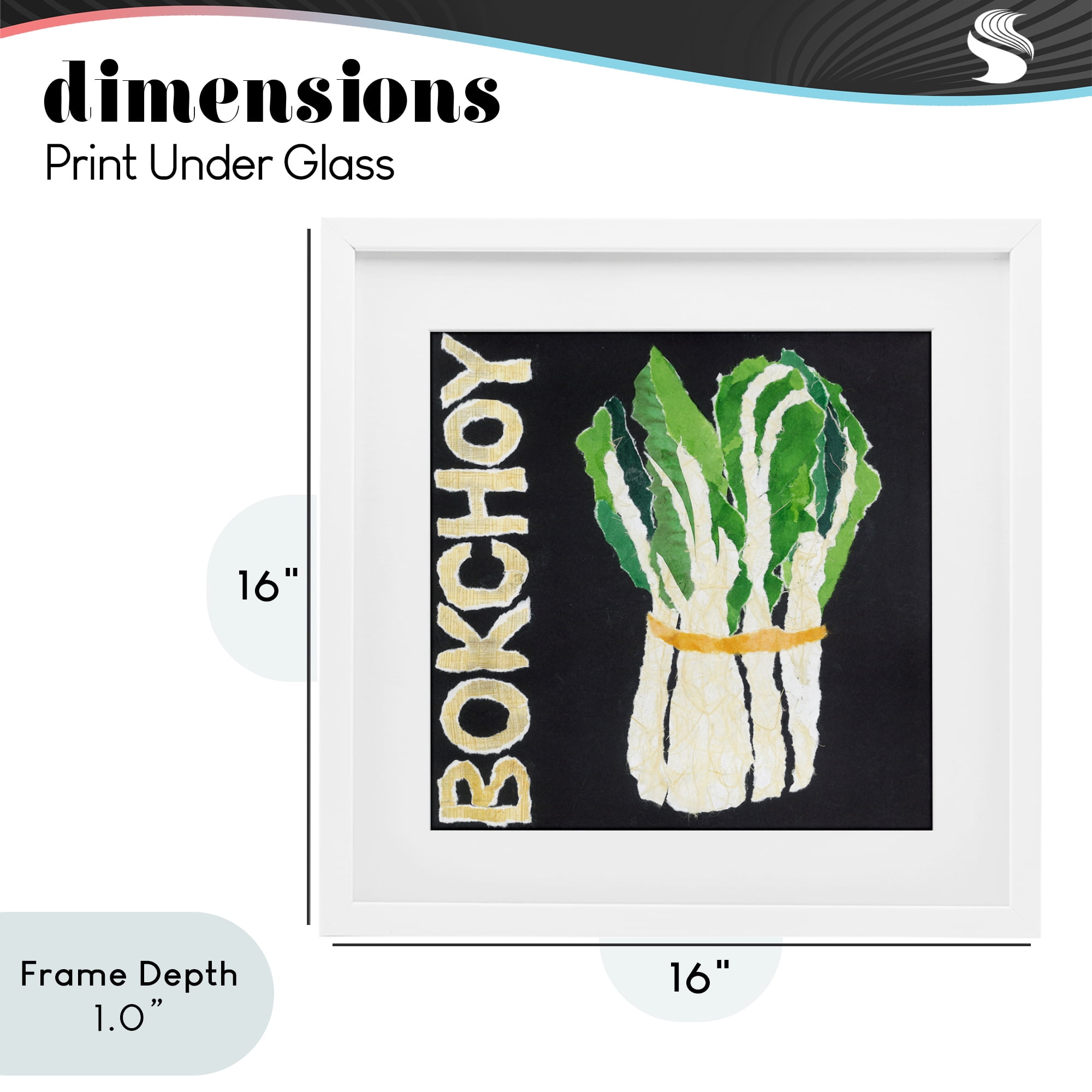 Stupell Industries Bok Choy Leafy Vegetable White Framed Print Under Glass, design by Nancy Overton
